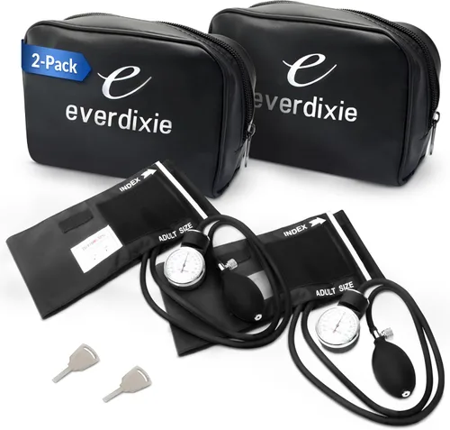 Vista 10 de Dixie EMS tensiómetro aneroide de lujo con mango para la presión arterial., Negro, 1, 1