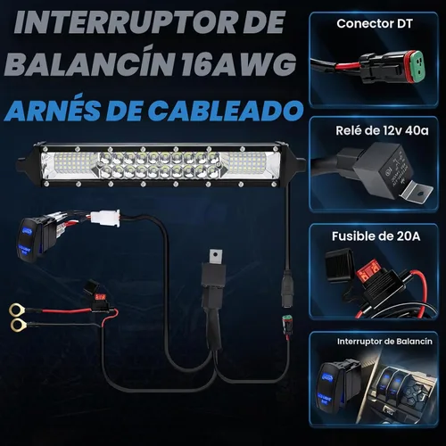 Vista 7 de Chelhead Can AM X3 Parrilla con Barra de Luz LED Delgada de 11 Pulgadas Haz Combinado y Arnés de Cableado Compatible con Can-Am Maverick X3 2016