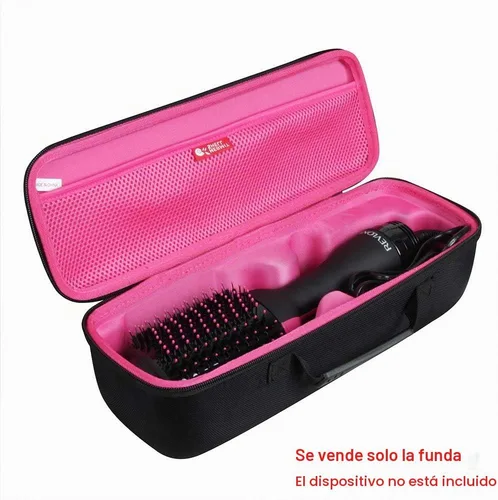 Vista 2 de Hermitshell Estuche de viaje para secador de pelo Revlon/Umeely de un solo paso y cepillo de aire caliente voluminizador (negro+rojo ciruela)