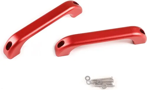 Vista 8 de Manija de agarre de puerta interior aleación de aluminio para Land Rover Defender 90 110 Interior A-Pillar Handle Accesorios de coche (rojo)