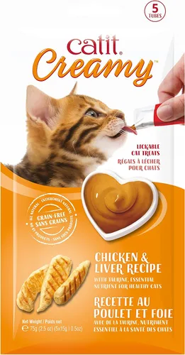 Vista 23 de Catit Creamy - Paquetes personalizados de golosinas para gato que puede lamer