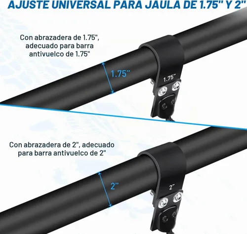 Vista 4 de Nilight UTV - Espejos retrovisores de 12 pulgadas de ancho, espejo central convexo transparente con abrazaderas de 1.75 a 2 pulgadas, ajustables 360
