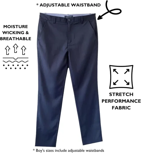 Vista 5 de Tommy Hilfiger Pantalones de golf para niños, transpirables, ropa de uniforme escolar para niños