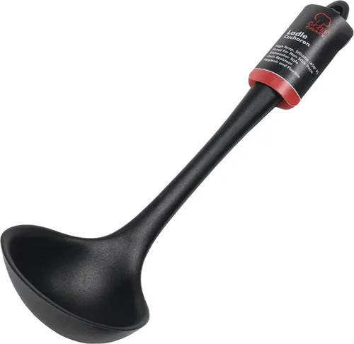 Vista 2 de Chef Craft - Cucharón de silicona de primera calidad, 11.25 pulgadas, negro