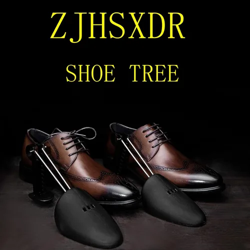 Vista 4 de 2 pares de plástico para zapatos de árbol moldeador para hombres (negro)