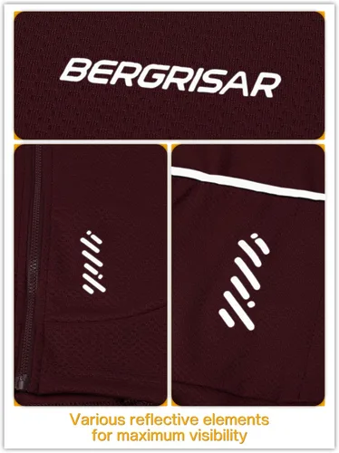 Vista 4 de BERGRISAR Camiseta de ciclismo de manga larga para hombre, camiseta de ciclismo de carretera para primavera, otoño, ciclismo, montaña, MTB