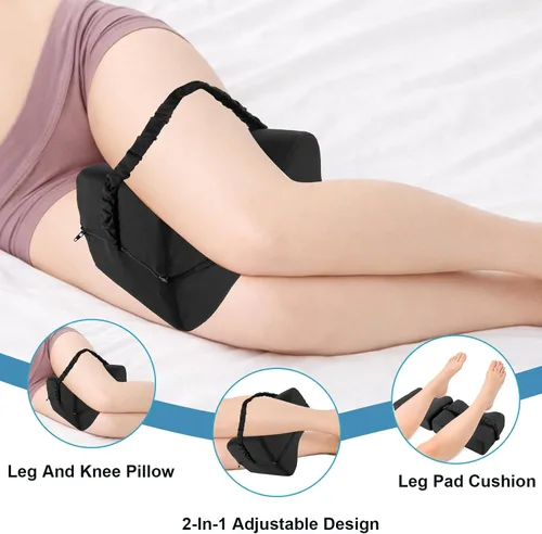Vista 4 de Almohada de rodilla para personas que duermen de lado, diseño plegable 2 en 1, almohada viscoelástica para dormir de lado, almohada de muslo