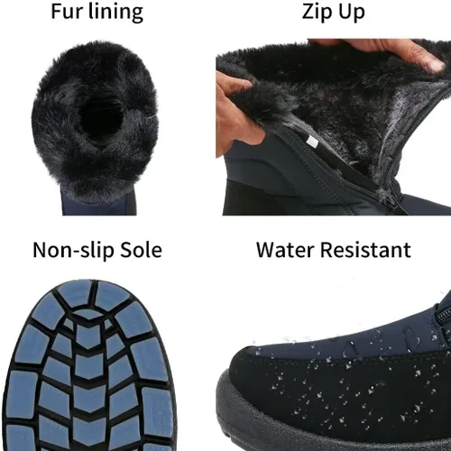 Vista 5 de Cheval Winter Snow Boots for Women, Fur Lined Warm Booties, Outdoor Anti-slip Waterproof Comfortable Short Boot, Botas De Invierno Para Mujert