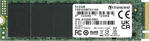 Vista 12 de Transcend SSD M.2 2280 de 128 GB, hasta 1,500 MB/s, compatible con computadora de escritorio Ultrabook, SSD PCIe NVMe Gen3x4, unidad de estado