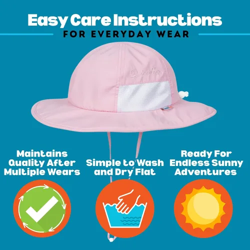 Vista 5 de SwimZip, sombrero unisex para niños, ala ancha, protección solar FPS 50, ajustable.