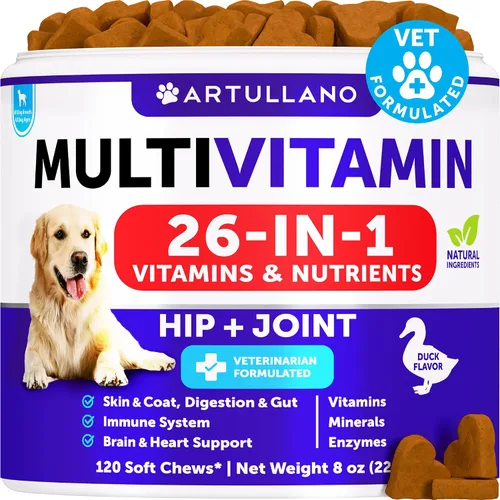 Vista 8 de Multivitamínico 20 en 1 para perros con glucosamina, vitaminas y suplementos masticables para perros, masticables multivitamínicos para adultos