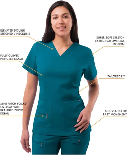 Vista 3 de Adar Pro - Ropa quirúrgica para mujer, con cuello en V elevado