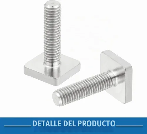 Vista 6 de Perno de ranura en forma de T M8 con arandela de tuercas en forma de T, accesorios de acero inoxidable (paquete de 6)