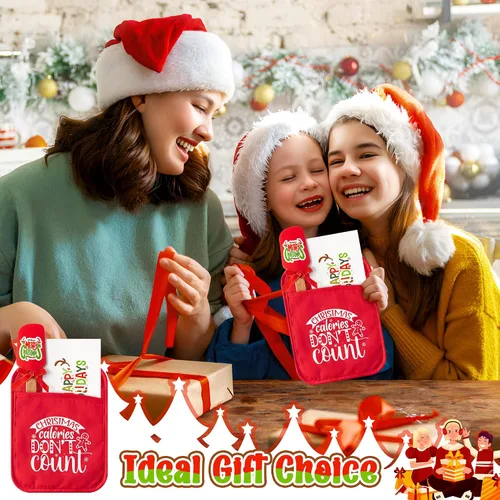Vista 4 de R HORSE 3 piezas de juego de regalo de Navidad para agarraderas de ollas con espátula de silicona, tarjeta de felicitación, guante de horno