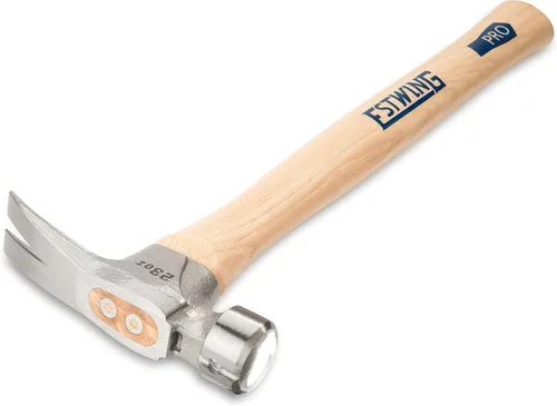 Vista 2 de ESTWING Pro California Hammer - Martillo de garra de 23 onzas con cara lisa y mango de madera de nogal - MRW23LS
