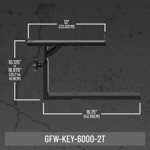 Vista 6 de Gator Frameworks Serie de teclados Nivel 2º adicional para el soporte de mesa estilo GFW-KEY-6000, (GFW-KEY-6000-2T)