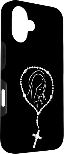 Vista 3 de iPhone 16 Rosario Virgen María Dios Jesús Fe Religioso Católico Estuche de Regalo