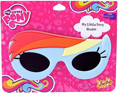 Vista 2 de Sun-Staches Gafas de sol de disfraz My Little Pony Lil' Character Rainbow Dash Party Favores UV400, azul, 4.72 pulgadas