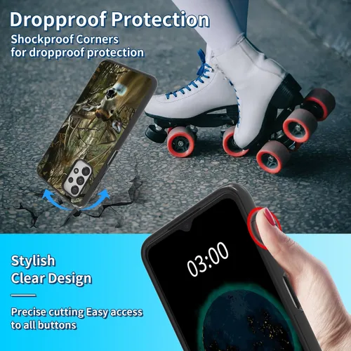 Vista 6 de Para Samsung A53 5G Funda Galaxy A53 5G Funda híbrida de doble capa PC duro TPU suave cuerpo completo a prueba de golpes Funda protectora para Camo