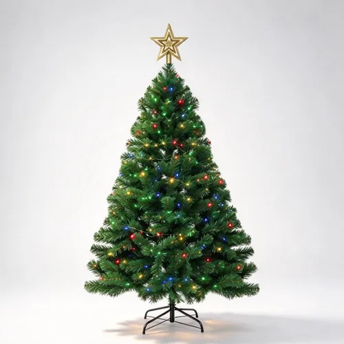Vista 8 de Artificial Small Christmas Tree, 3FT Artificial Desktop Green Xmas Tree with String Light & 140 Branch Tips for Home Office Holiday Decor