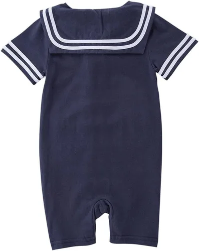 Vista 2 de XM Nyan May's Baby - Mameluco de rayas marinero para niños pequeños