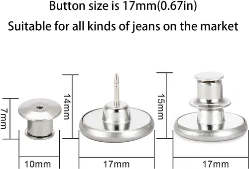 Vista 2 de 6 botones instantáneos de ajuste perfecto, ajuste instantáneo, botones de repuesto de jeans, botón extraíble para jeans sueltos, botones sin coser
