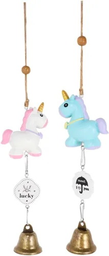 Vista 8 de 2 carillones de viento de unicornio, decoración colgante elegante con colgante de unicornio para decoración del hogar, regalo para amigos