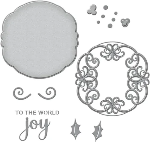 Vista 4 de Troqueles de metal de Navidad al mundo para hacer tarjetas, plantillas de corte para álbumes de recortes, álbum de fotos, papel decorativo