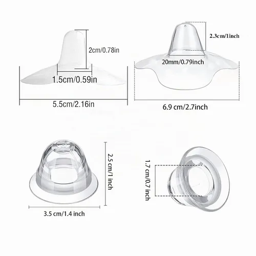 Vista 5 de 12 piezas de cubierta de pezón para lactancia, corrector de pezón invertido de silicona, con estuche de transporte transparente, extensor de pezón