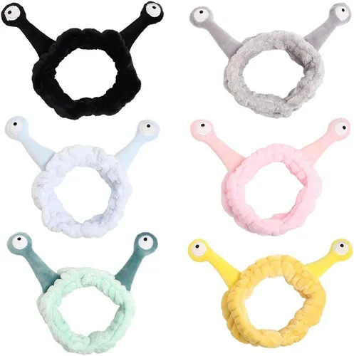 Vista 8 de Diadema de felpa para niñas, para mujeres y niñas, con dibujos animados, caracol, antena, ojos, banda para el cabello, turbante