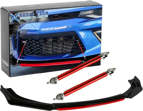 Vista 11 de Xotic Tech alerón de protección para parachoques delantero, negro con azul, kit con barra de acoplamiento ajustable de 8-11 pulgadas