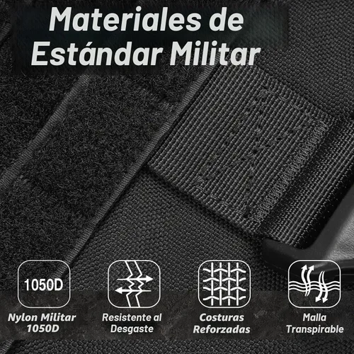 Vista 3 de rabbitgoo - Arnés táctico para perro, chaleco militar resistente sin tirones Negro