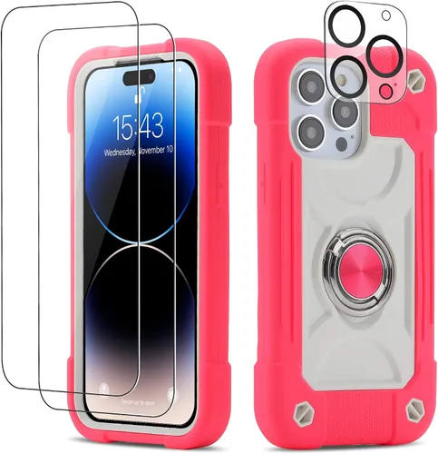 Vista 21 de Funda para iPhone Se3/iPhone Se2, iPhone 6/6S, iPhone 7/iPhone 8 de 4.7 pulgadas con soporte de anillo, con 2 protectores de pantalla resistentes