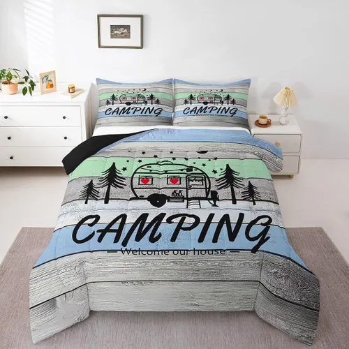 Vista 18 de Erosebridal American Flag Twin Comforter Set Army Green Camo Bedding Set for Kids Boys Girls Bear Claw Hunting Theme Bed Set Camoflage Camping