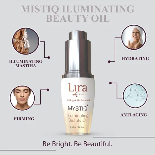Vista 5 de Lira Clinical MYSTIQ iLuminating Beauty Oil - Aceite facial de vitamina C con extracto de células madre vegetales, hidrata la piel con argán, baobab