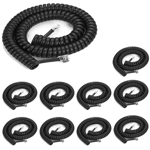 Vista 12 de LanSenSu - Paquete de 4 cables de teléfono en espiral de 8 pies / 1.4 pies con 4 unidades de cable giratorio de 360 grados, cable giratorio