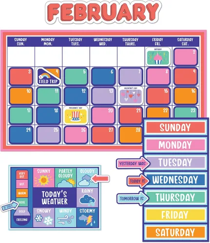 Vista 13 de Carson Dellosa Creatively Inspired - Juego de 118 piezas para calendario de aula, cabeceras mensuales, cumpleaños, cubiertas de números, estaciones