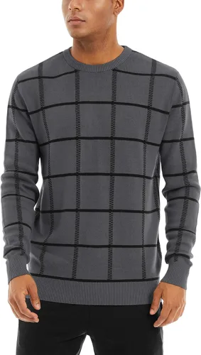 Vista 14 de MAGNIVIT Suéteres de punto de diseño básico para hombre, de algodón, suave, cuello redondo, para otoño e invierno