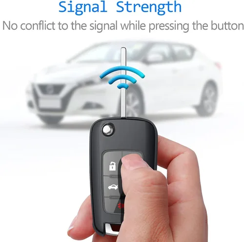 Vista 6 de Tukellen Funda para llavero Chevrolet de alta calidad, TPU suave, protección completa, compatible con Chevy Camaro, Cruze, Impala, Equinox, Volt