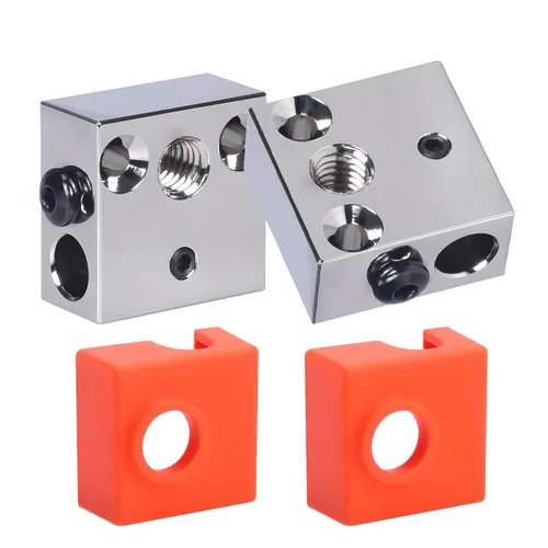 Vista 8 de Ender 3 Bloque calefactor, cobre chapado a alta temperatura con calcetín de silicona para CR-10 Ender 3/Ender 3 V2/Ender 3 Pro/Ender 5/Pro CR-10