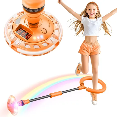 Vista 9 de Pelota de Salto Flooyes para Niños, Juguete de Pelota de Tobillo con Contador, Temporizador y Calculadora, Regalos de Cumpleaños para Niños de 6, 7