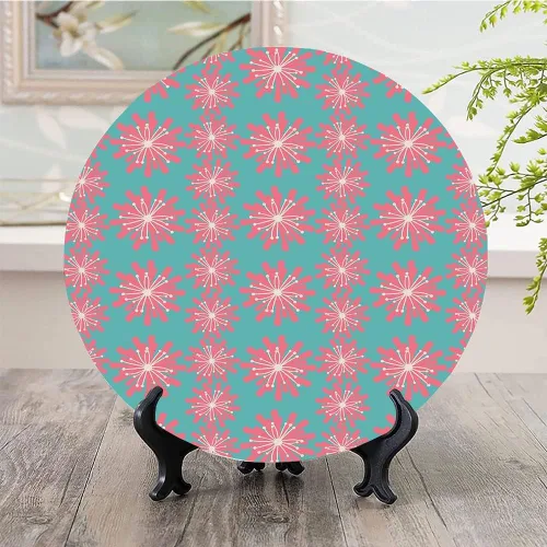 Vista 2 de Platos de cerámica, platos de cerámica decorativos para decoración al aire libre, plantas germinantes, flores silvestres, ramitas, brotes, brotes, 6
