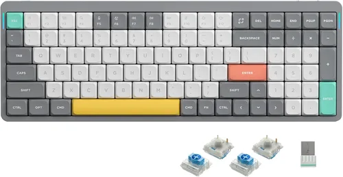 Vista 19 de nuphy Teclado mecánico inalámbrico Air96 V2, teclado retroiluminado RGB de 100 teclas, compatible con Bluetooth 5.1, 2.4G y conexión con cable