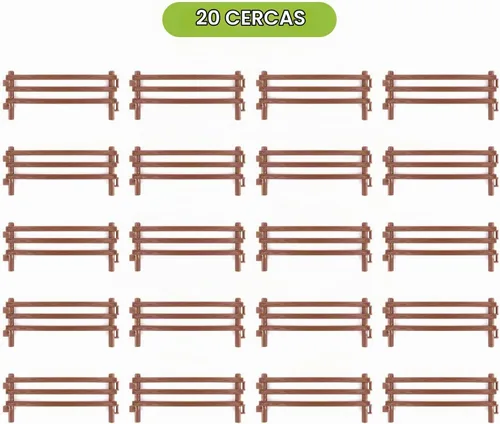 Vista 5 de Volnau Juego de 20 piezas de juguetes de valla de corral de granja, accesorios de panel, figuras de animales de granero para niños pequeños, juego