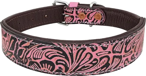 Vista 2 de Affilare Collar de perro de cuero estilo occidental resistente acolchado para cachorros y perros grandes 10AB134-XS