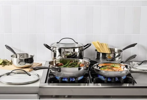 Vista 2 de Cuisinart RADIANT PRO - Juego de utensilios de cocina de acero inoxidable con acabado de titanio cepillado (8 piezas)