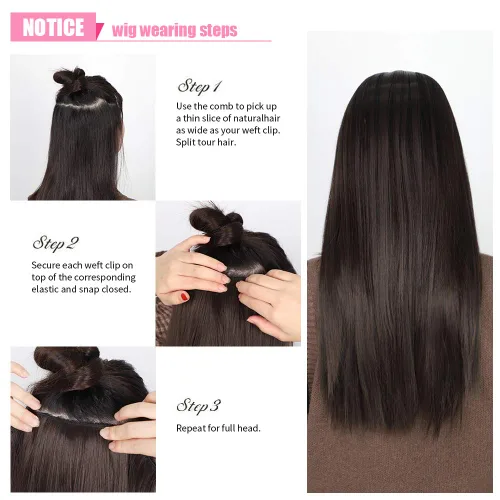 Vista 7 de Sué - Cuatro (4) exquisitas extensiones de 20 pulgadas de cabello ondulado largo grueso con clip, de color rubio miel mezclado con rubio ceniza
