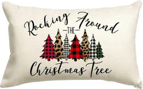 Vista 10 de Jbralid Fundas de almohada de Navidad de 12 x 20 pulgadas, decoración de casa de campo, decoración de invierno para vacaciones, funda de cojín