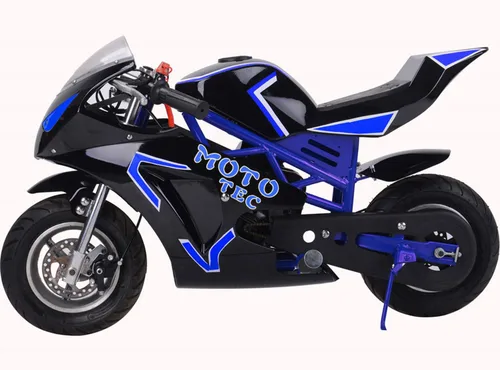 Vista 3 de MotoTec - Motocicleta de bolsillo de gas GT 49 cc, 2 tiempos, color azul