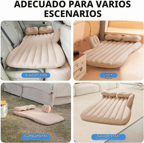 Vista 7 de BEBAS Colchón de aire inflable, cama de viaje, cama de campamento engrosada, almohadilla para dormir con bomba de aire para automóvil, tienda